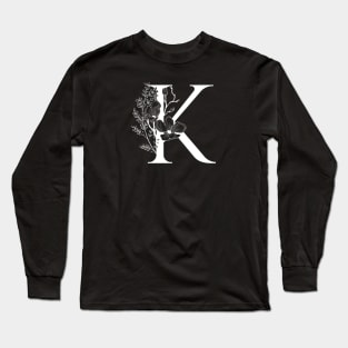 Letter K Monogram - Floral Initial Long Sleeve T-Shirt